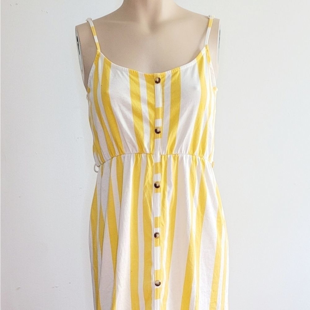ASOS Yellow and White Striped Maxi Dress